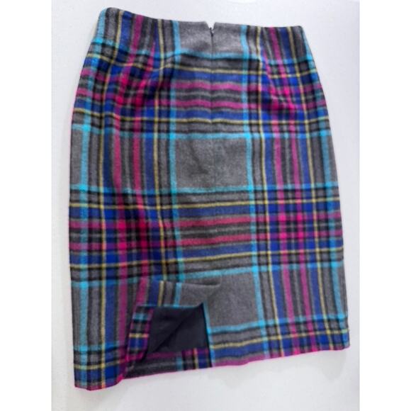 "Talbots" Women's Wool Blend Plaid Skirt Zip Up Midi Size 4 Office Work Academia - Picture 6 of 7